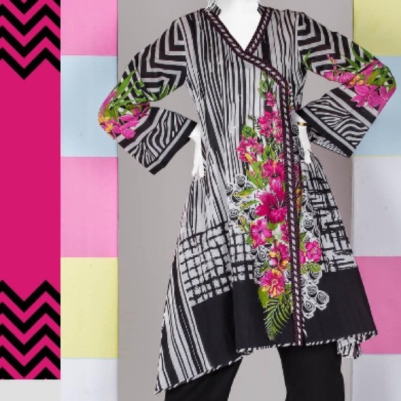 Lawn embroidered kurti - Picture 2 of 2